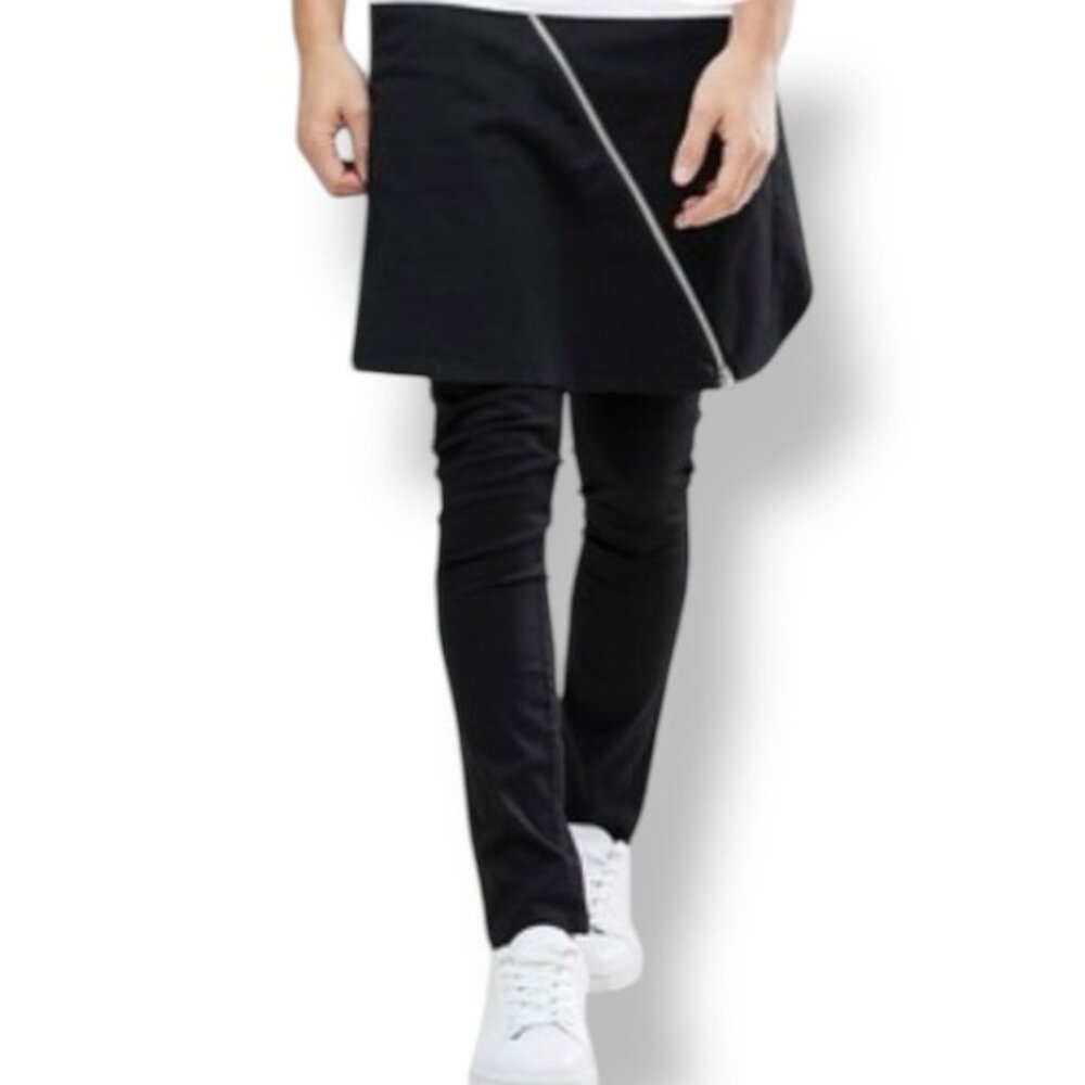 ASOS Super Skinny Black Apron Pants Zipper Cotton industrial Utility futuristric